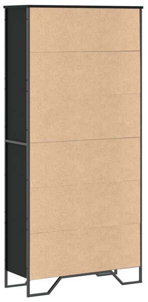 Knihovna černá 80 x 31 x 169 cm kompozitní dřevo 3295312