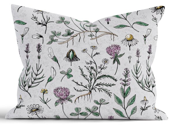 MK Lůžkoviny Bavlněný povlak na polštář Renforcé 70 x 90 cm - Herbář šedý