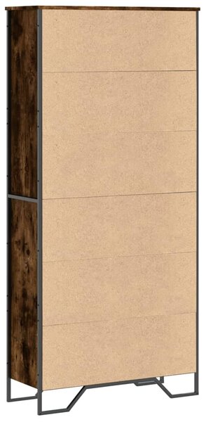Knihovna kouřový dub 80 x 31 x 169 cm kompozitní dřevo 3295314