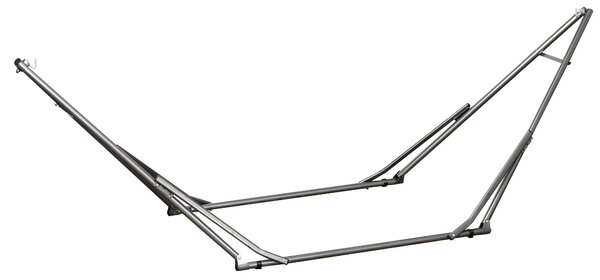 Houpací síťový stojan Outsunny, skládací 2 v 1, stojan na oblečení pro terasu, zahradu, dvorek, nosnost až 120kg, ocel, 290 x 92 x 88cm | Aosom
