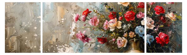 Obraz - Váza květin (170x50 cm)