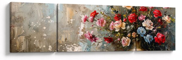 Obraz - Váza květin (170x50 cm)