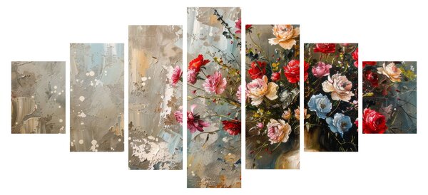 Obraz - Váza květin (210x100 cm)