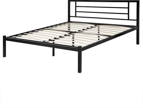 Postel Kov CUSSET 160 x 200 cm Černá
