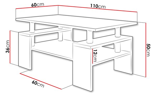 HezkýNábytek.cz Konferenční stolek Taspin (bílá). 1053745