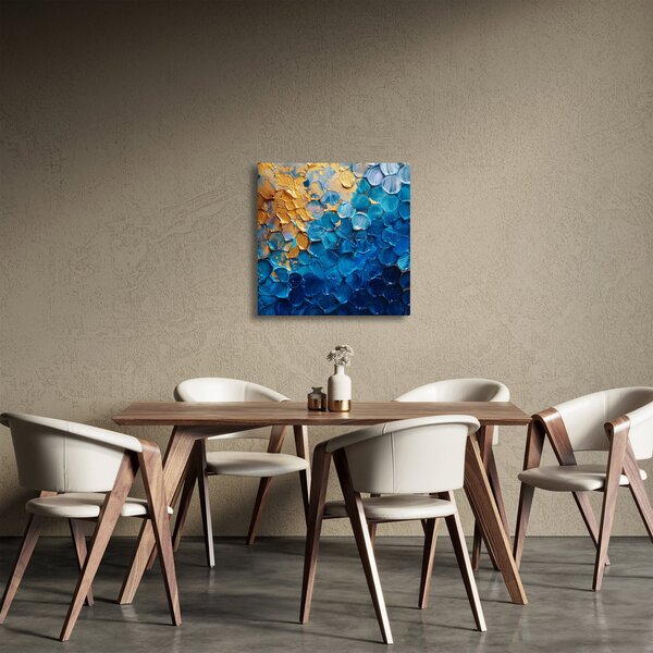 Obraz - Modrozlatá malba (30x30 cm)