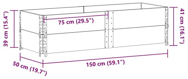Zahradní truhlík hnědý 150x50 cm masivní borové dřevo 3295410