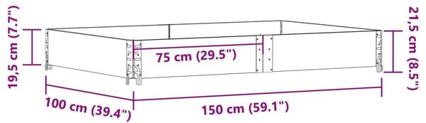Zahradní truhlík černý 150 x 100 cm masivní borové dřevo 3295412