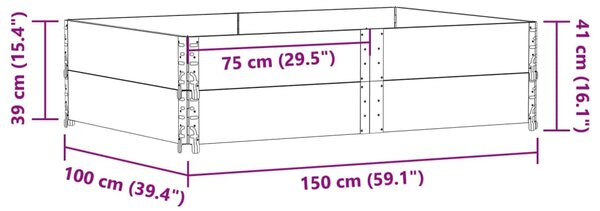 Zahradní truhlík hnědý 150 x 100 cm masivní borové dřevo 3295418