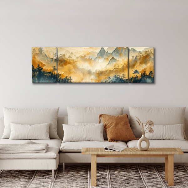 Obraz - Pohoří, akvarel (170x50 cm)