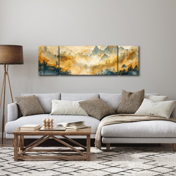 Obraz - Pohoří, akvarel (170x50 cm)