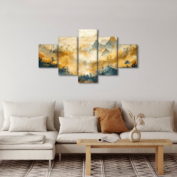 Obraz - Pohoří, akvarel (125x70 cm)
