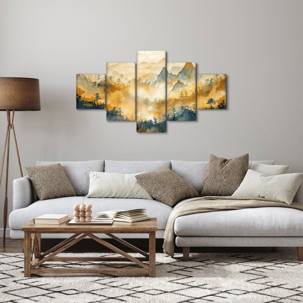 Obraz - Pohoří, akvarel (125x70 cm)