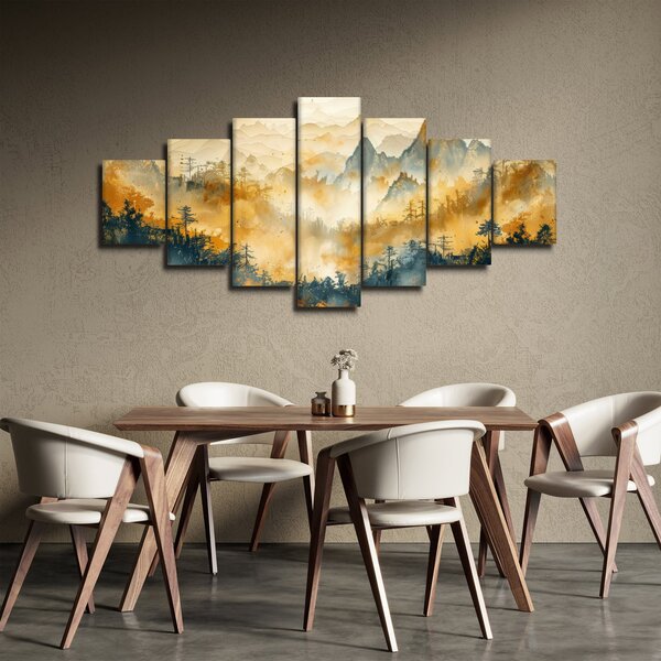 Obraz - Pohoří, akvarel (210x100 cm)