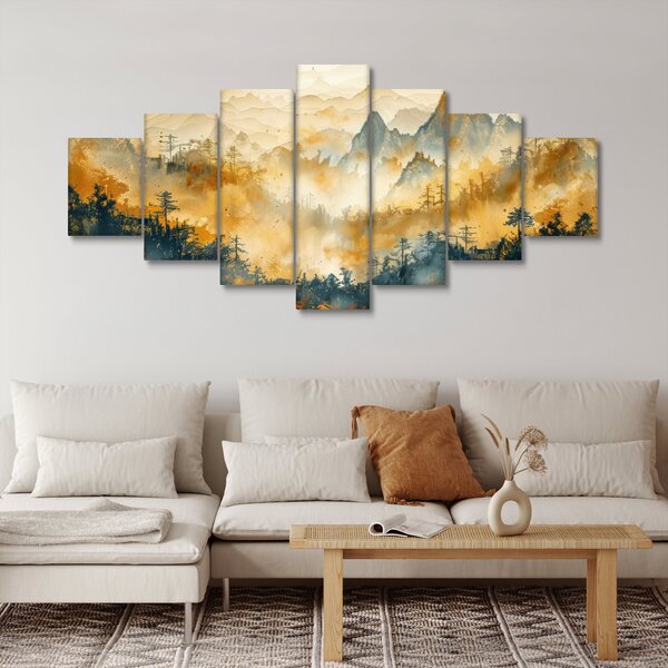 Obraz - Pohoří, akvarel (210x100 cm)