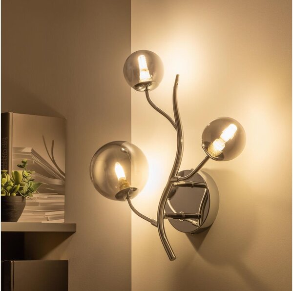 Brilagi - LED Nástěnné svítidlo MISTEL 3xG9/3W/230V černý chrom/kouřová
