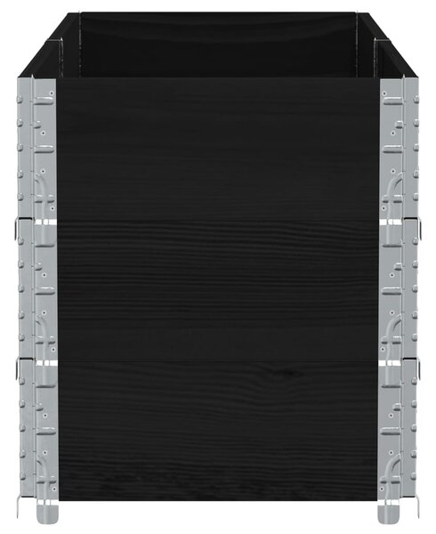 Zahradní truhlík černý 150 x 50 cm masivní borové dřevo 3295436