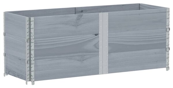 Zahradní truhlík šedý 150 x 50 cm masivní borové dřevo 3295437