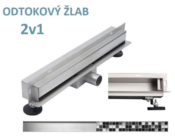 Sprchový žlab do stěny NEO WALL 2v1 25-120 cm, 1030050
