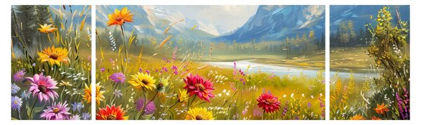 Obraz - Malovaná krajina (170x50 cm)