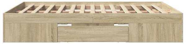 Rám postele bez matrace dub sonoma 150x200 cm kompozitní dřevo 3295466