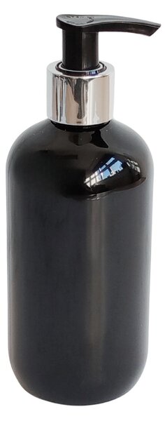 Dávkovač na mýdlo 300 ml černý s černo-stříbrnou pumpičkou BELA