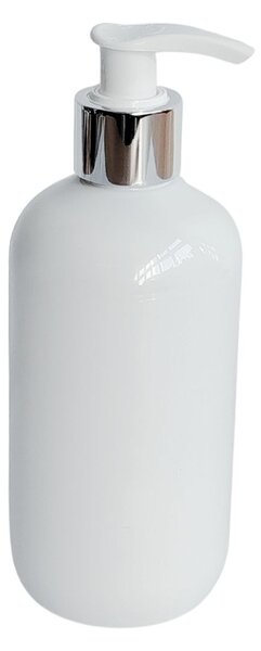 Dávkovač na mýdlo 300 ml bílý s bílo-stříbrnou pumpičkou BELA