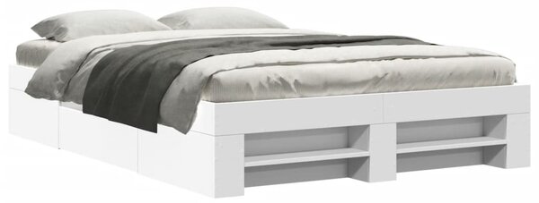 Rám postele bílý 135 x 190 cm kompozitní dřevo 3295506