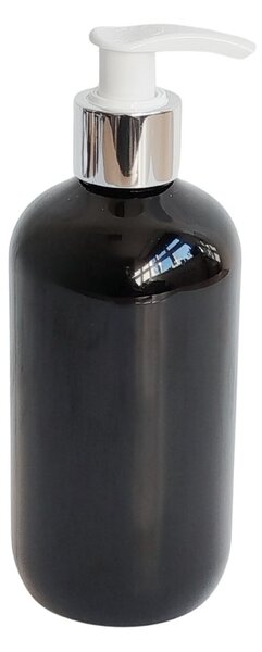 Dávkovač na mýdlo 300 ml černý s bílo-stříbrnou pumpičkou BELA