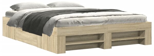 Rám postele bez matrace dub sonoma 150x200 cm kompozitní dřevo 3295466