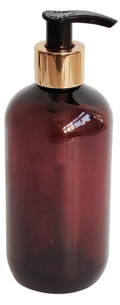 Dávkovač na mýdlo 300 ml hnědý s černo-zlatou pumpičkou BELA