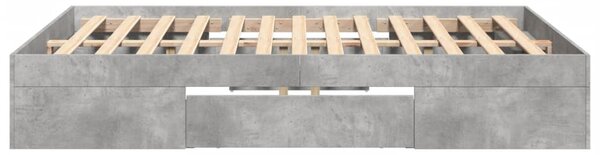 Rám postele betonově šedý 135 x 190 cm kompozitní dřevo 3295509