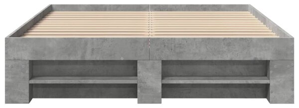 Rám postele betonově šedý 135 x 190 cm kompozitní dřevo 3295509