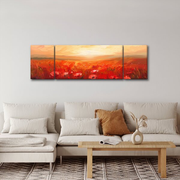 Obraz - Pole vlčích máků (170x50 cm)
