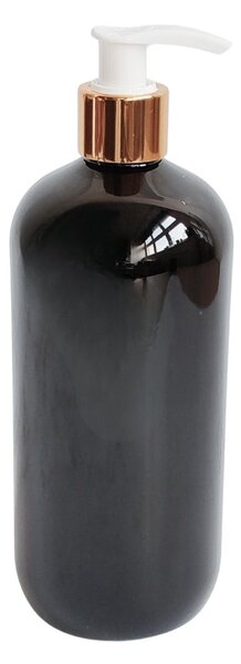 Dávkovač na mýdlo 500 ml černý s bílo-zlatou pumpičkou BELA