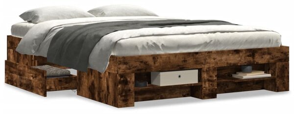 Rám postele bez matrace kouřový dub 120x190 cm kompozitní dřevo 3295517