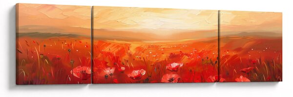 Obraz - Pole vlčích máků (170x50 cm)