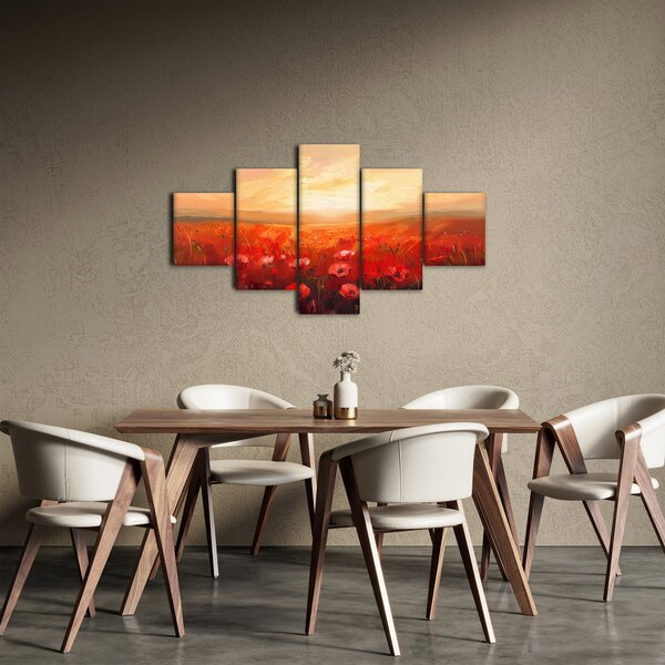Obraz - Pole vlčích máků (125x70 cm)