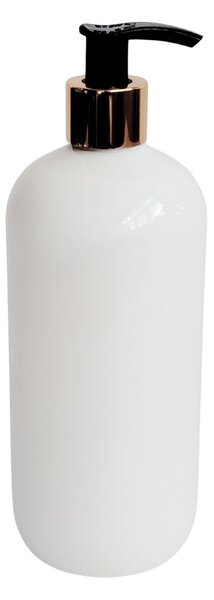 Dávkovač na mýdlo 500 ml bílý s černo-zlatou pumpičkou BELA