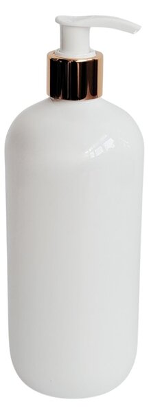 Dávkovač na mýdlo 500 ml bílý s bílo-zlatou pumpičkou BELA