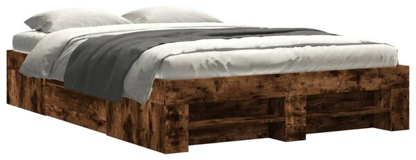 Rám postele bez matrace kouřový dub 120x190 cm kompozitní dřevo 3295517