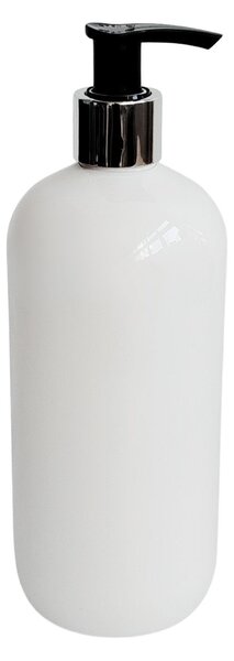 Dávkovač na mýdlo 500 ml bílý s černo-stříbrnou pumpičkou BELA