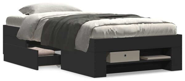 Rám postele černý 75 x 190 cm kompozitní dřevo 3295528