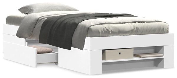 Rám postele bílý 75 x 190 cm kompozitní dřevo 3295527