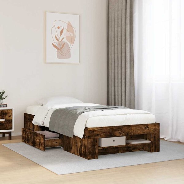 Rám postele bez matrace kouřový dub 90x190 cm kompozitní dřevo 3295524