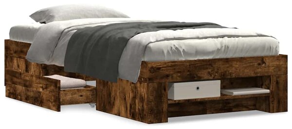 Rám postele bez matrace kouřový dub 90x190 cm kompozitní dřevo 3295524
