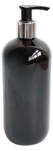 Dávkovač na mýdlo 500 ml černý s černo-stříbrnou pumpičkou BELA