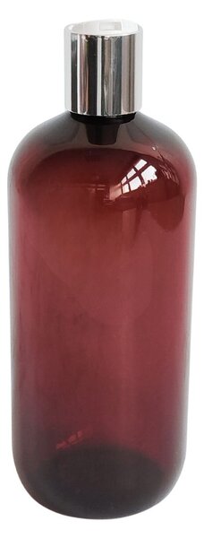 Dávkovač na mýdlo 500 ml hnědý s bílo-stříbrným DISC TOP BELA