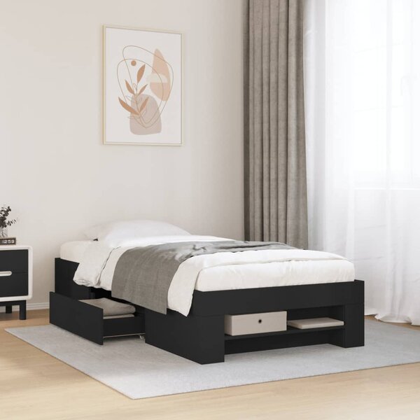 Rám postele černý 75 x 190 cm kompozitní dřevo 3295528