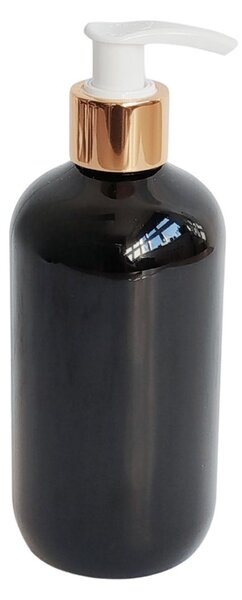 Dávkovač na mýdlo 300 ml černý s bilo-zlatou pumpičkou BELA